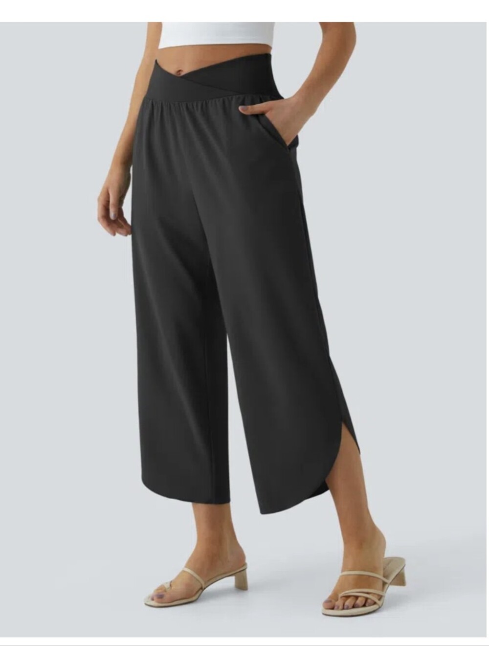 Halara Breezeful High Waisted Crossover Quick Dry Resort Pants with Pockets
